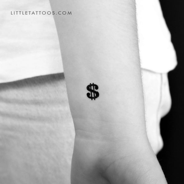 Dollar Sign Temporary Tattoo - Set of 3