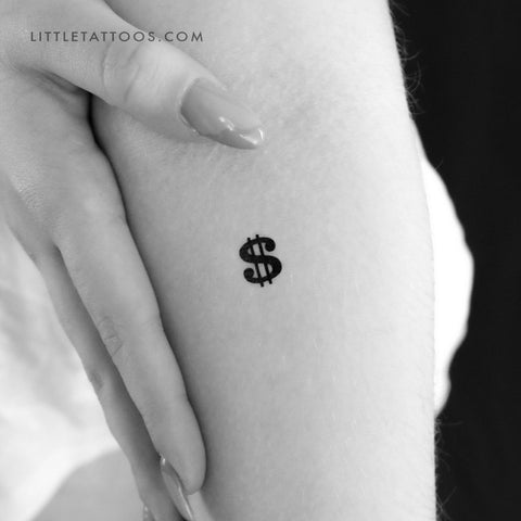 Dollar Sign Temporary Tattoo - Set of 3
