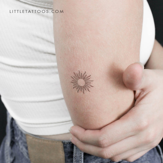 Tatuaje temporal de pequeño sol brillante - Juego de 3