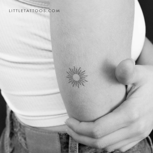 Tatuaje temporal de pequeño sol brillante - Juego de 3