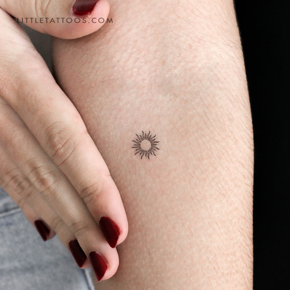 Tiny Sun Temporary Tattoo - Set of 3