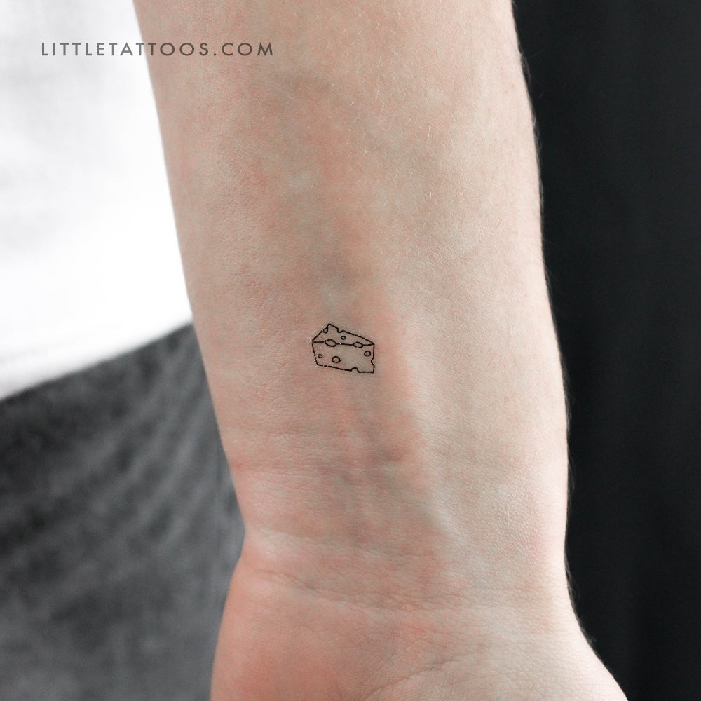 Tatuaje temporal de queso pequeño - Juego de 3