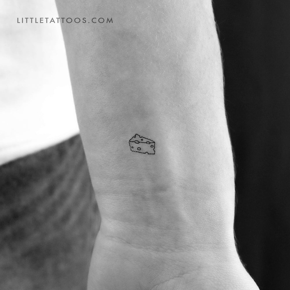 Tatuaje temporal de queso pequeño - Juego de 3