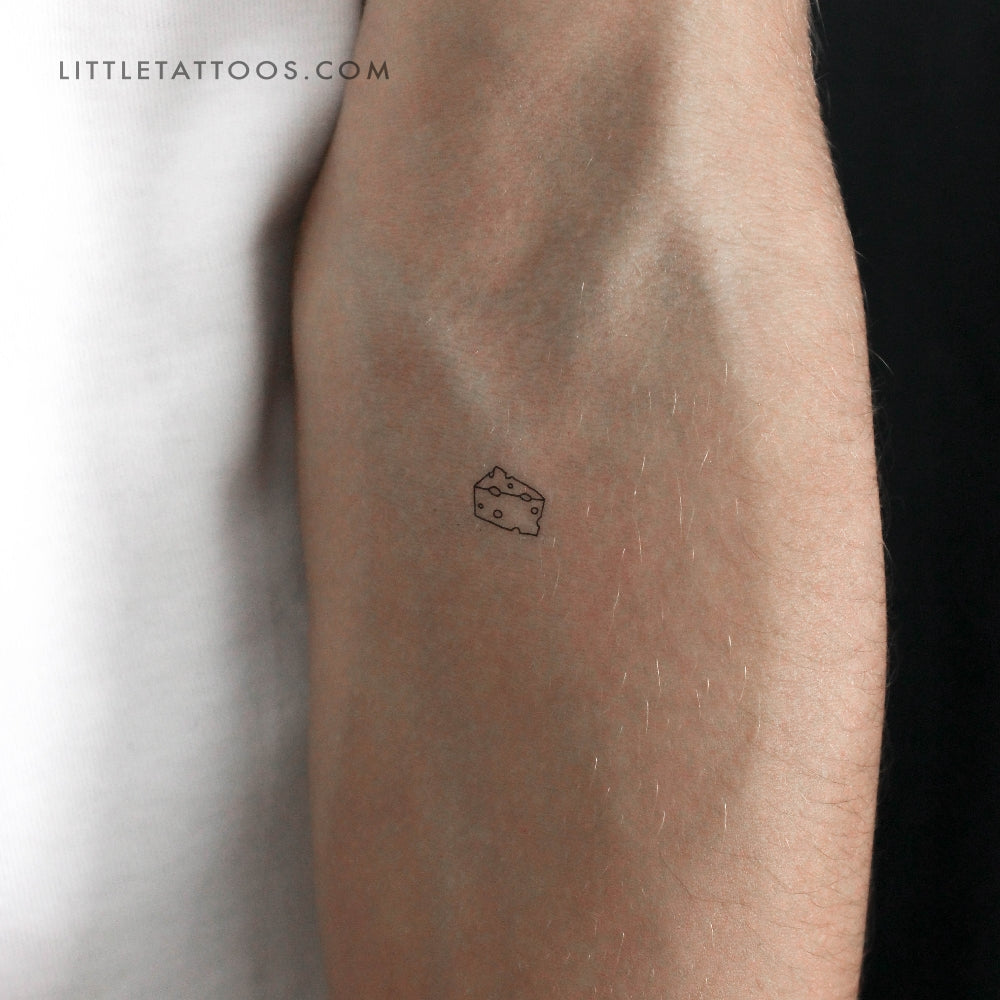 Tatuaje temporal de queso pequeño - Juego de 3