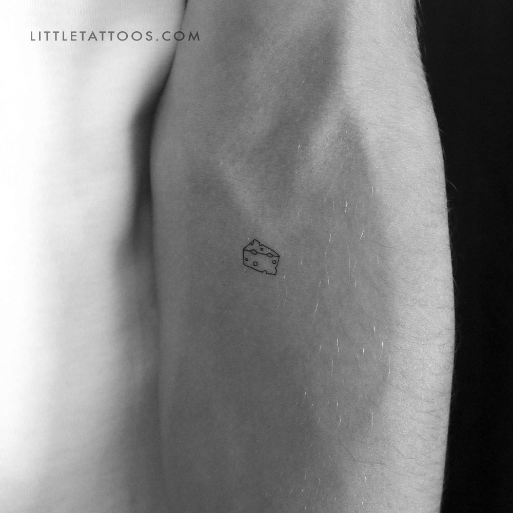 Tatuaje temporal de queso pequeño - Juego de 3