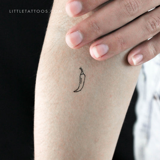 Fine Line Chili Temporary Tattoo - Set of 3