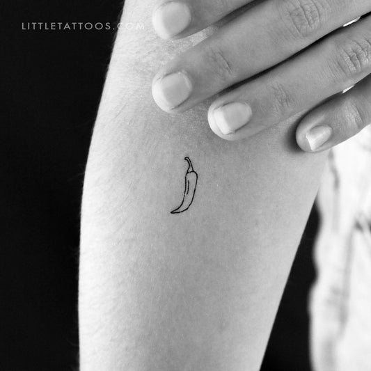 Fine Line Chili Temporary Tattoo - Set of 3