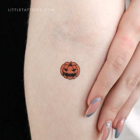 Jack-o'-Lantern Temporary Tattoo - Set of 3