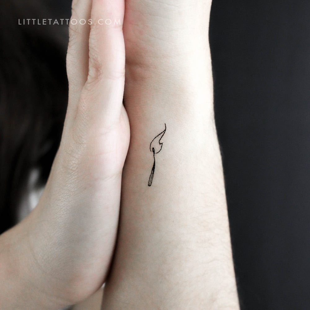 Burning Matchstick Temporary Tattoo - Set of 3