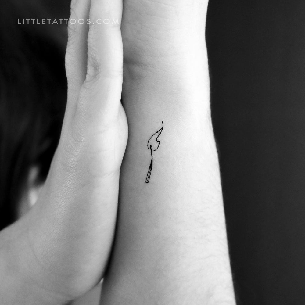 Burning Matchstick Temporary Tattoo - Set of 3