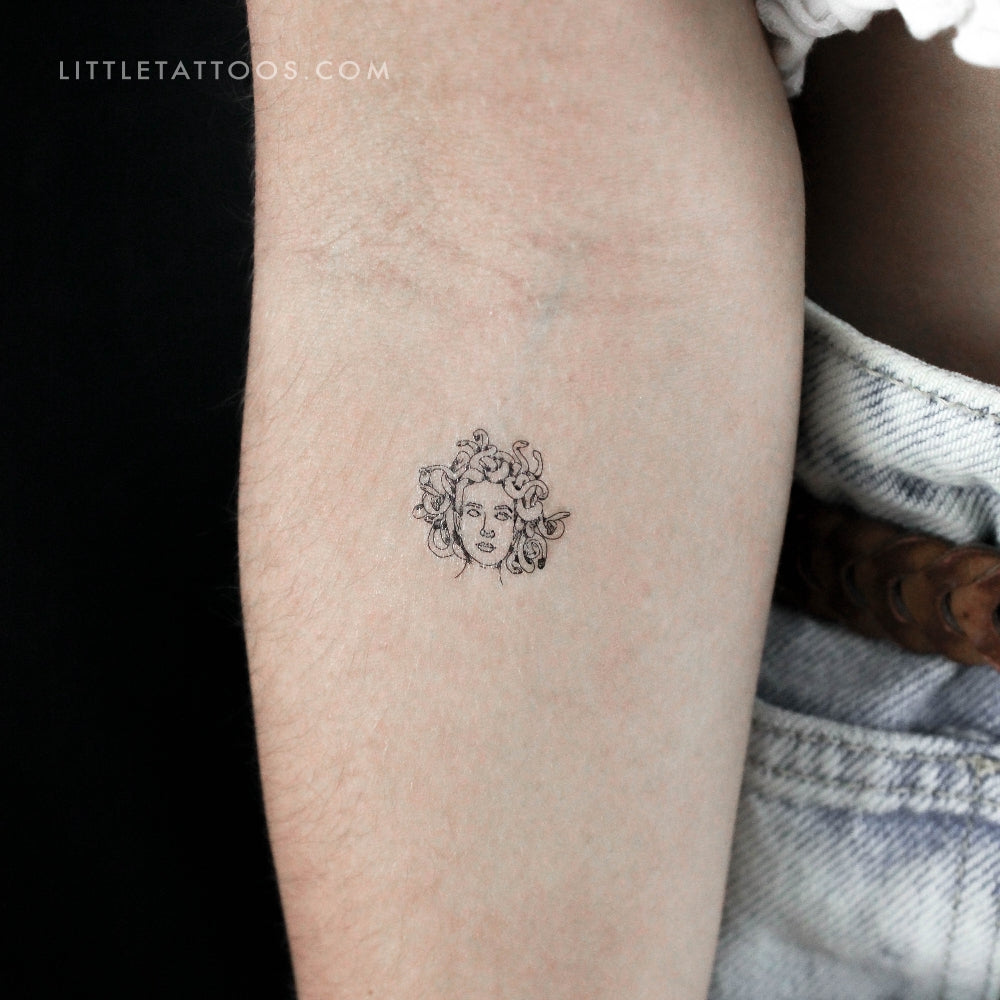 Tatuaje temporal pequeño de Medusa - Juego de 3