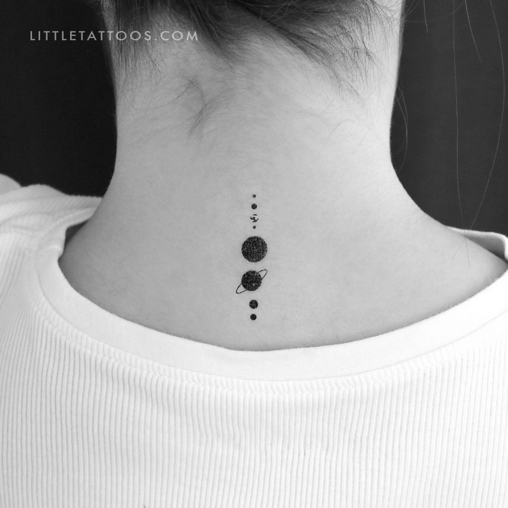 Tatuaje temporal del sistema solar - Juego de 3