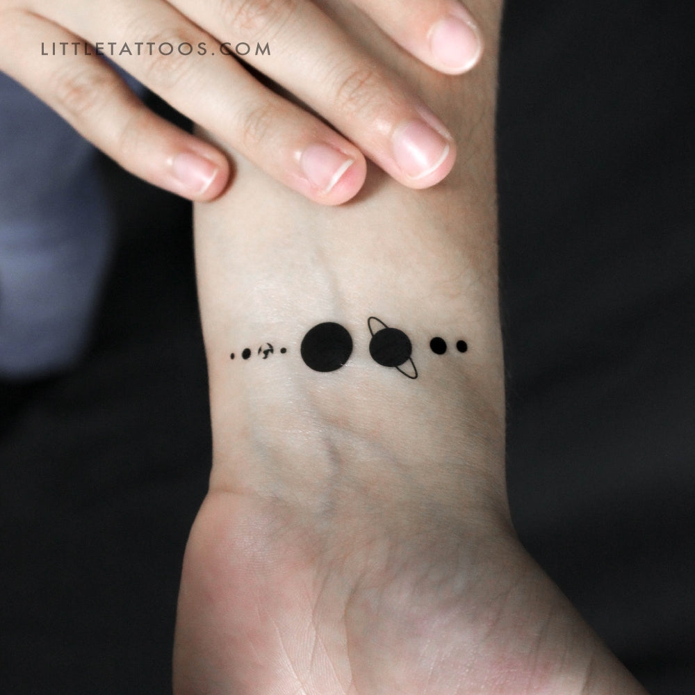 Tatuaje temporal del sistema solar - Juego de 3