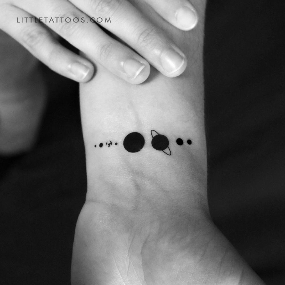 Tatuaje temporal del sistema solar - Juego de 3