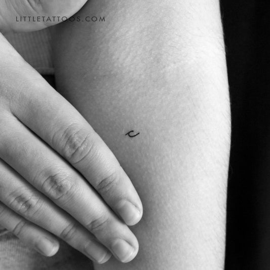 Tatuaje temporal de letra C manuscrita - Juego de 3