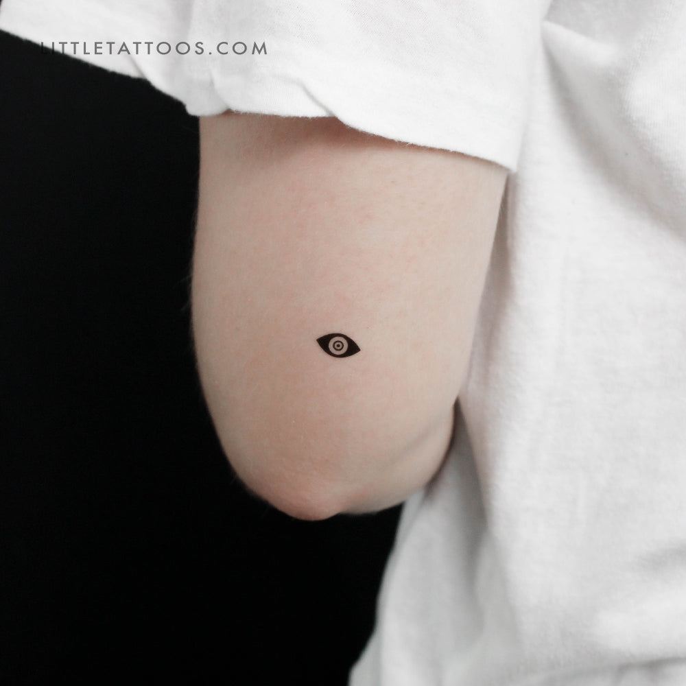 Eye Shaped Black Nazar Temporary Tattoo - Set of 3