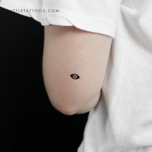 Eye Shaped Black Nazar Temporary Tattoo - Set of 3