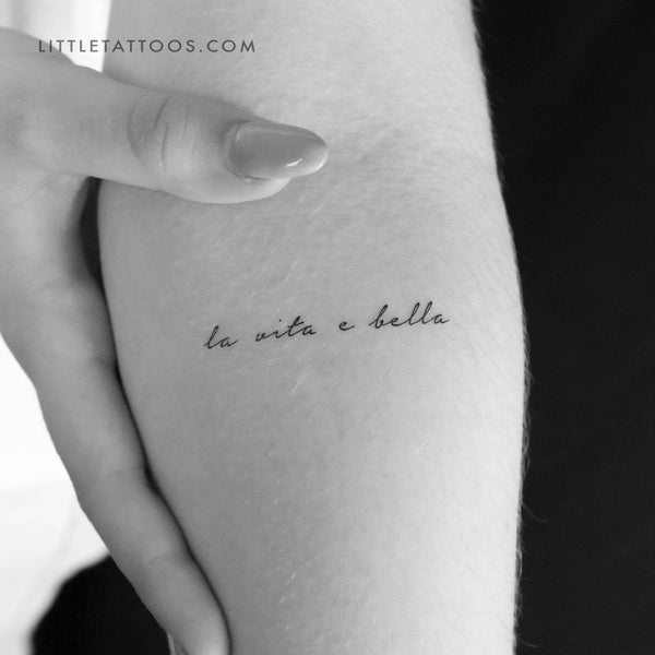 La Vita E Bella Temporary Tattoo - Set of 3