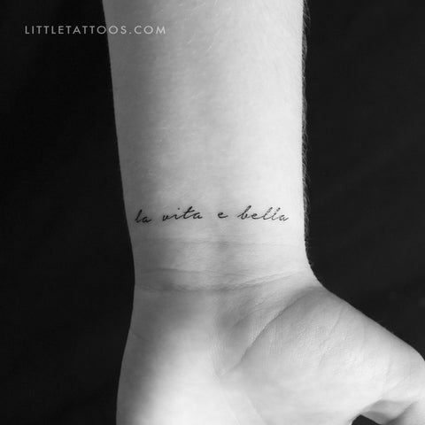 La Vita E Bella Temporary Tattoo - Set of 3
