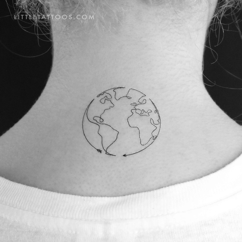 Tatuaje temporal de flecha terrestre de una sola línea de Cagri Durmaz (juego de 3)