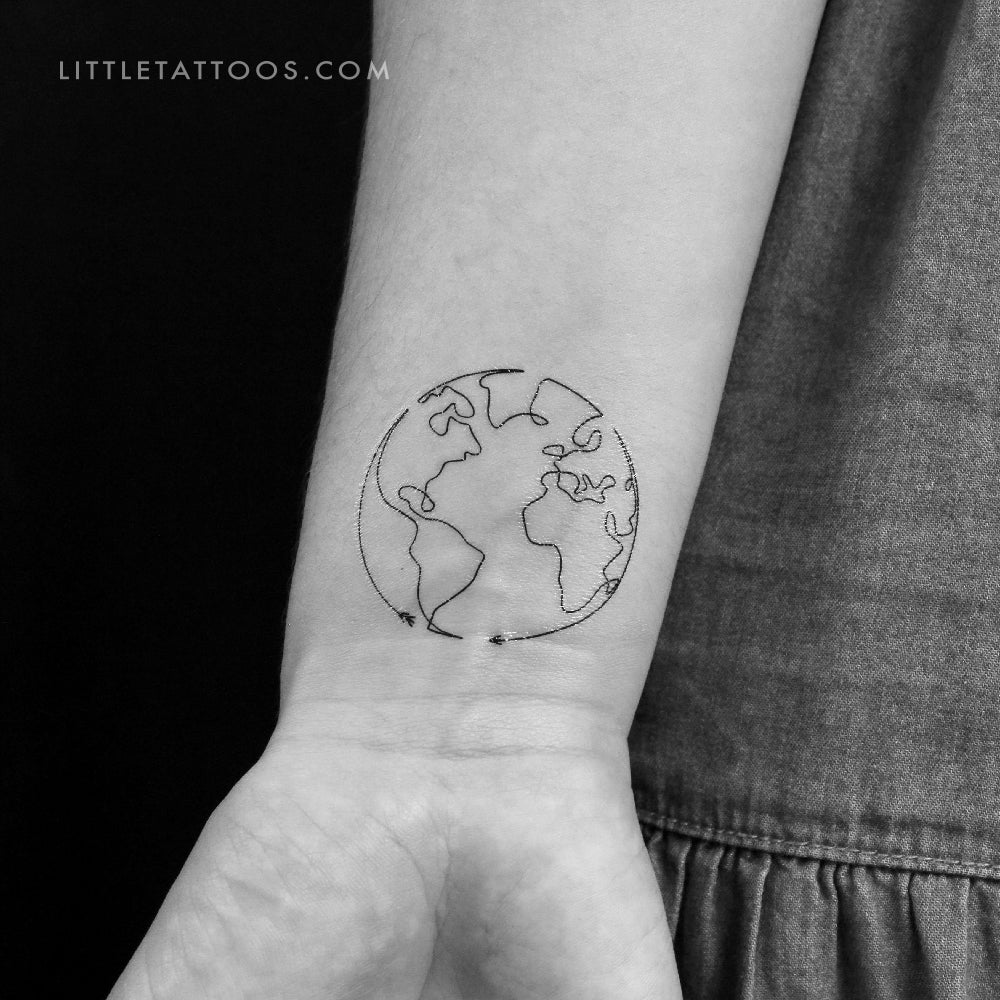 Tatuaje temporal de flecha terrestre de una sola línea de Cagri Durmaz (juego de 3)
