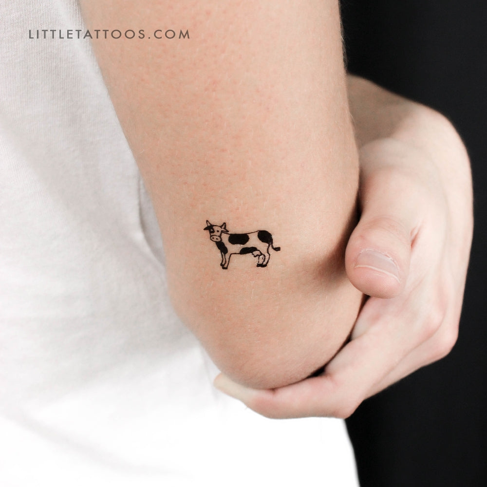Small Cow Temporary Tattoo - Set of 3