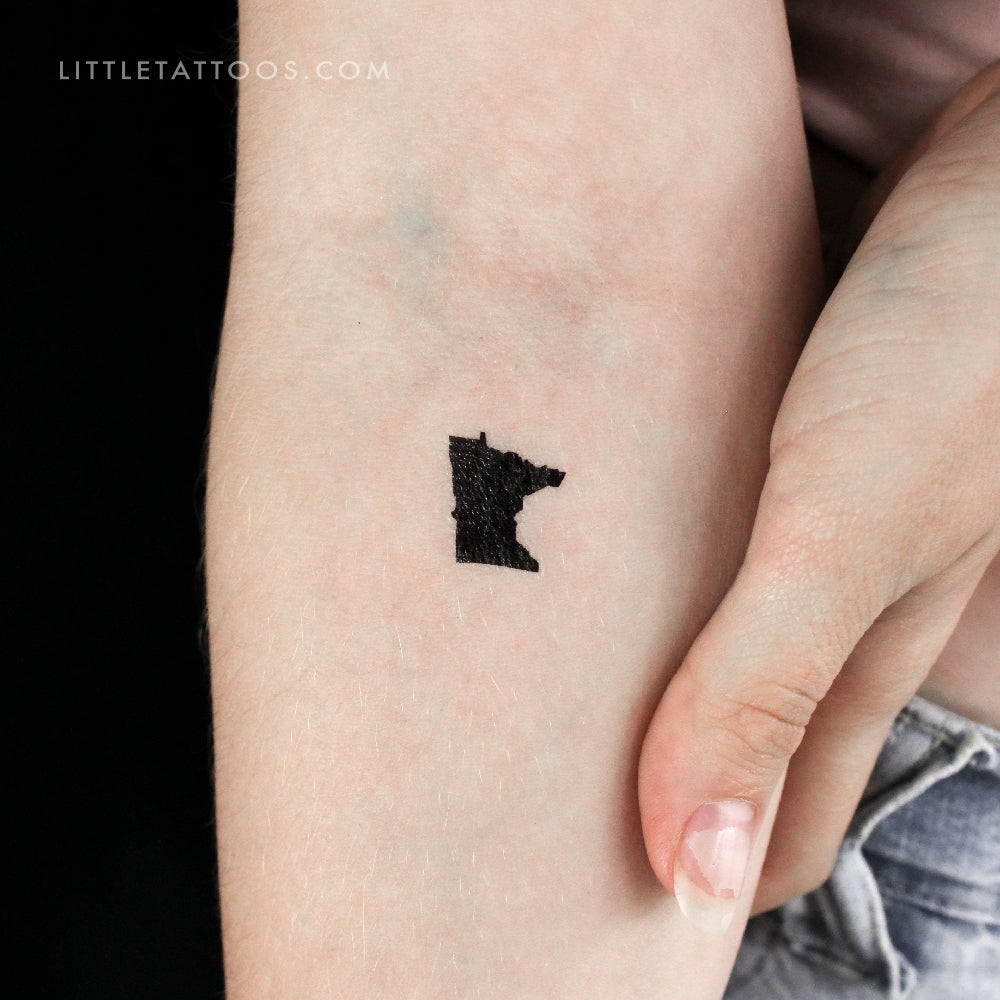 Tatuaje temporal del mapa de Minnesota (juego de 3)