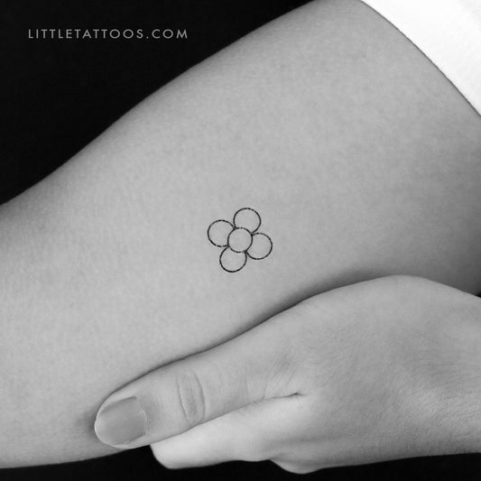 Tatuaje temporal de línea fina de la flor de Barcelona (juego de 3)