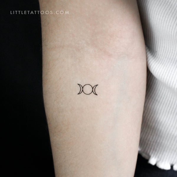 Triple Goddess Symbol Temporary Tattoo - Set of 3