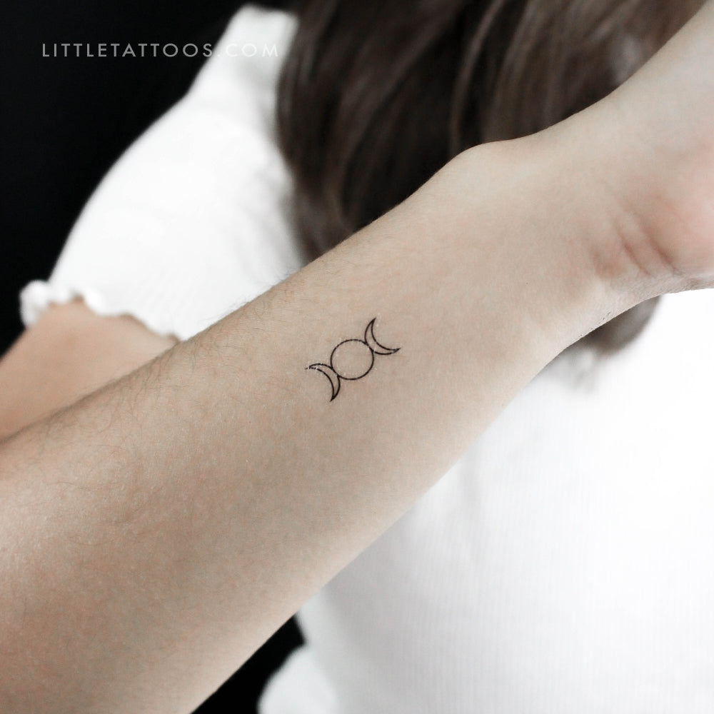 Triple Goddess Symbol Temporary Tattoo - Set of 3