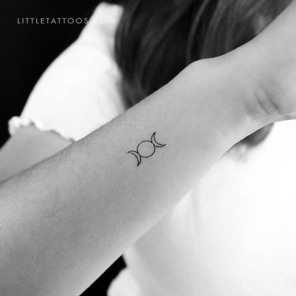 Triple Goddess Symbol Temporary Tattoo - Set of 3