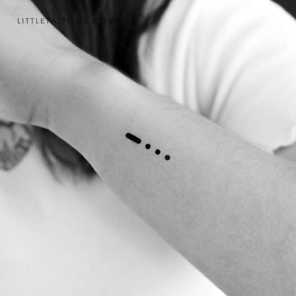 Morse B Temporary Tattoo - Set of 3