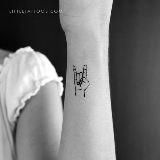 Rock Salute Temporary Tattoo - Set of 3
