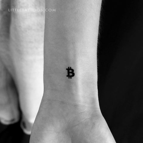 Tiny Bitcoin Symbol Temporary Tattoo - Set of 3