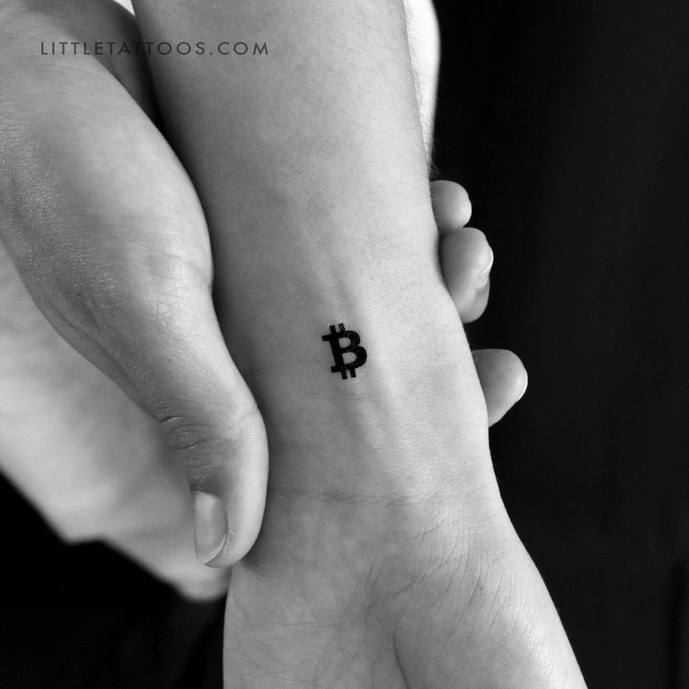 Tiny Bitcoin Symbol Temporary Tattoo - Set of 3