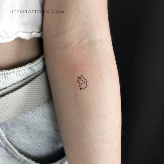 Tatuaje temporal de ardilla pequeña - Juego de 3