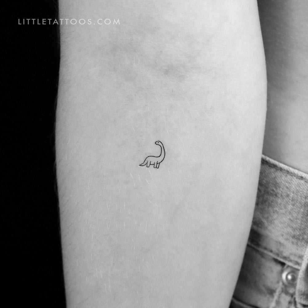Tiny Brontosaurus Temporary Tattoo - Set of 3