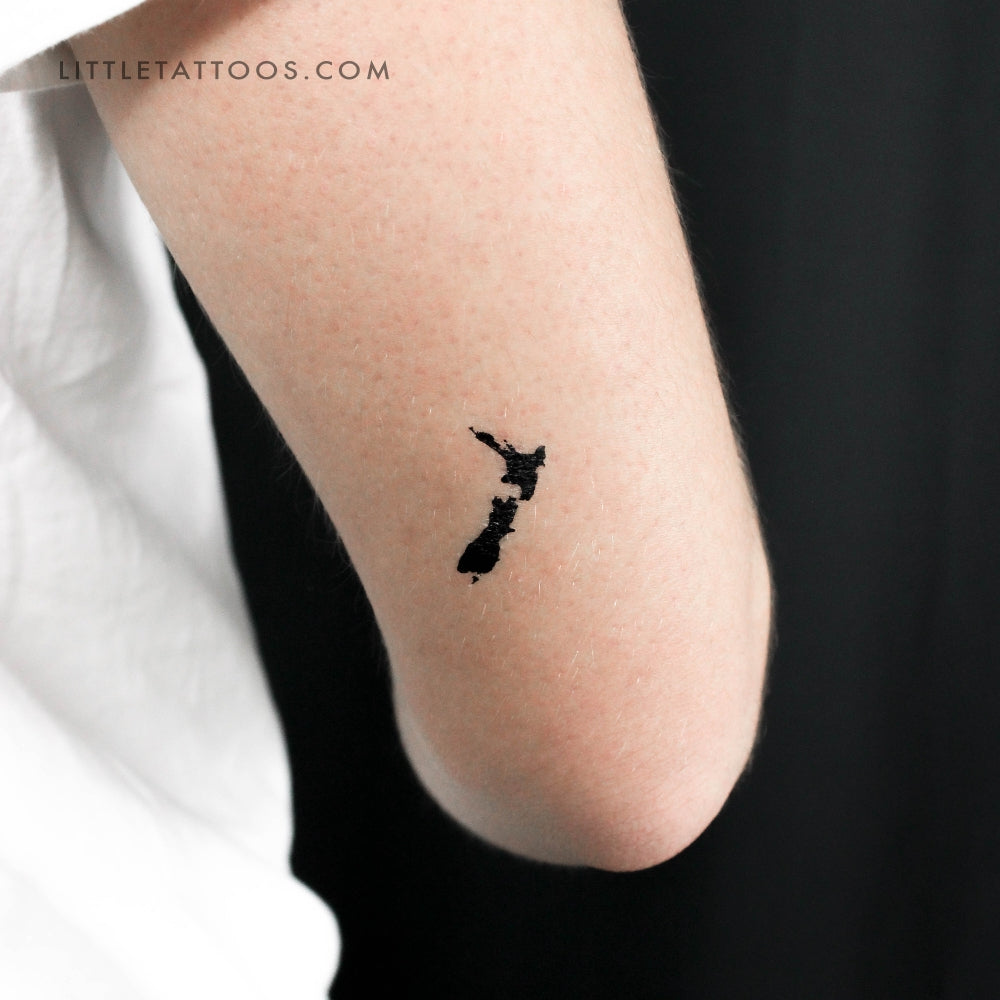 Tatuaje temporal del mapa de Nueva Zelanda (juego de 3)