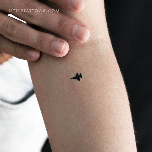 Tatuaje temporal de avión de combate - Juego de 3