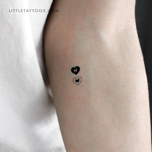 Tatuaje temporal de mariposa de amor - Juego de 3