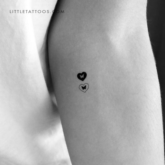 Tatuaje temporal de mariposa de amor - Juego de 3