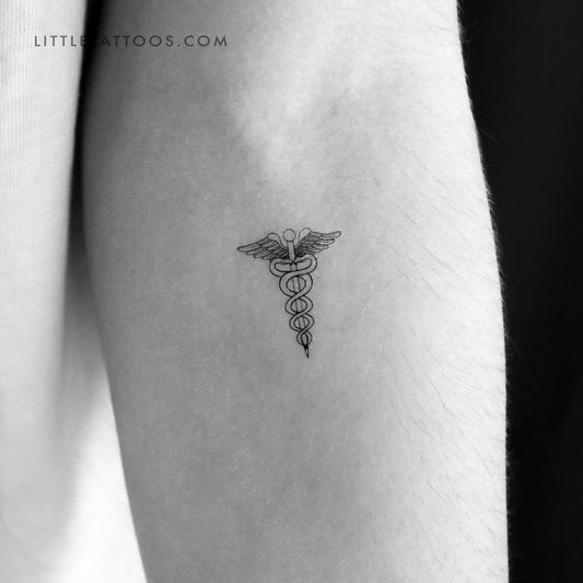 Tatuaje temporal de caduceo pequeño (juego de 3)