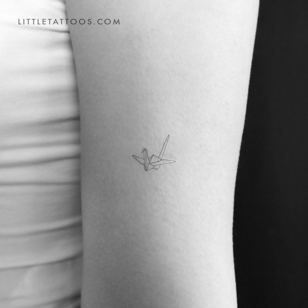 Origami Crane Temporary Tattoo - Set of 3