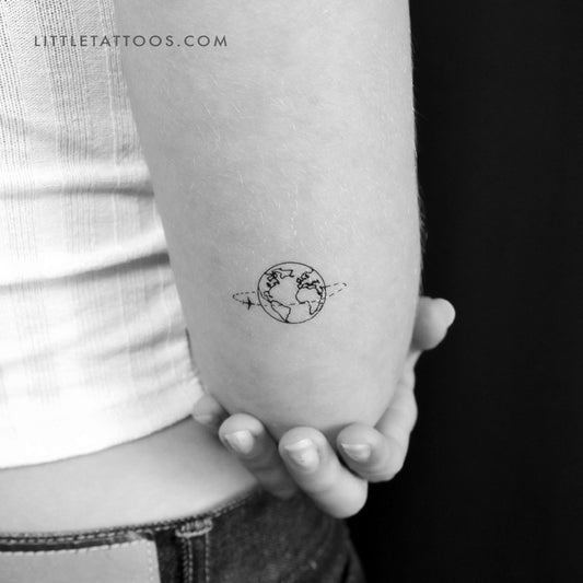 Around The World Trip Temporary Tattoo - Set of 3