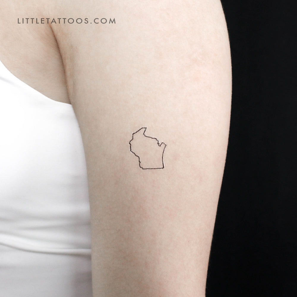 Tatuaje temporal del mapa de Wisconsin (juego de 3)