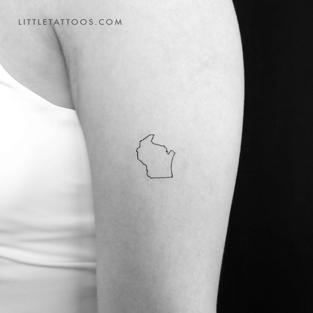 Tatuaje temporal del mapa de Wisconsin (juego de 3)
