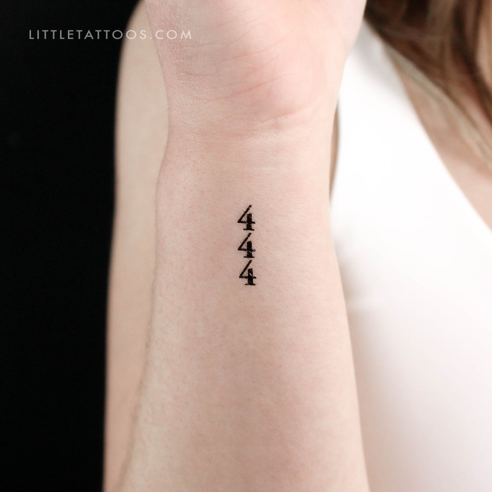 Vertical 444 Temporary Tattoo - Set of 3