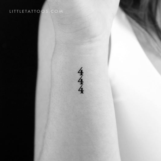 Vertical 444 Temporary Tattoo - Set of 3