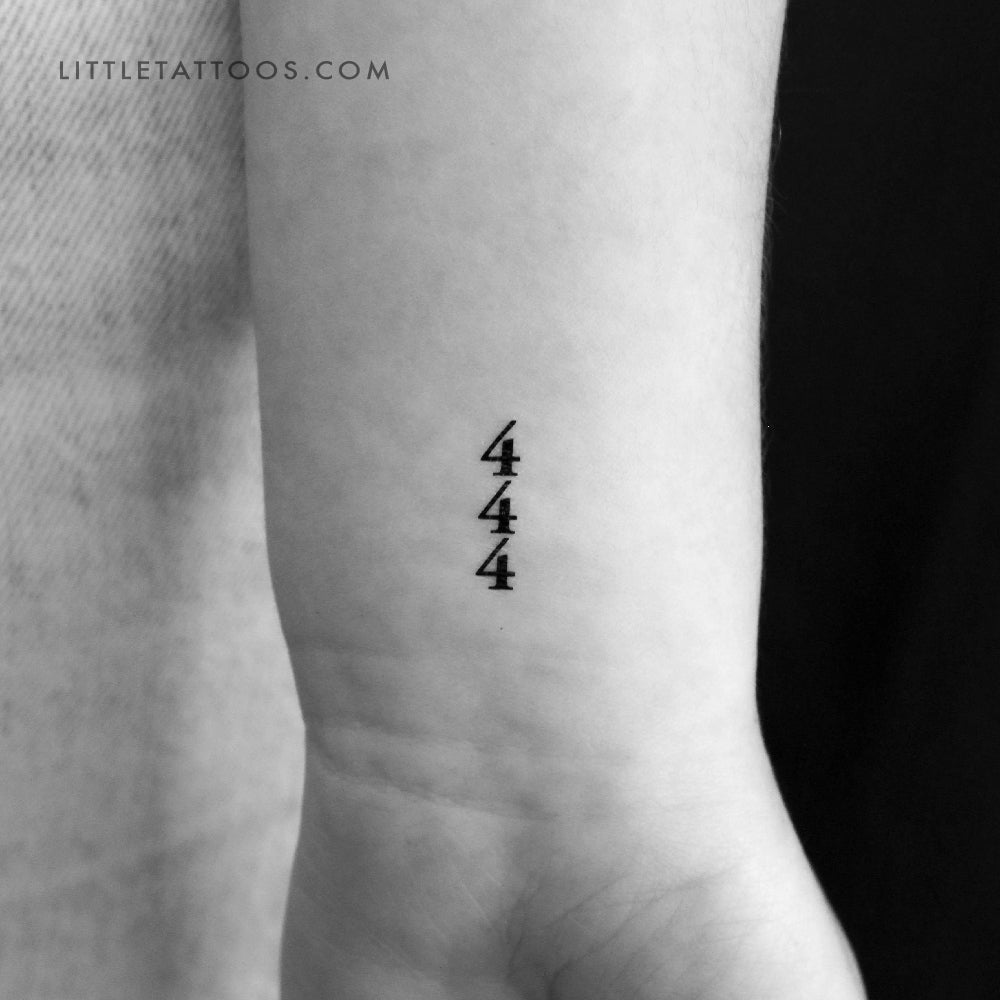 Vertical 444 Temporary Tattoo - Set of 3