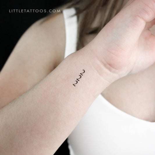 Small 222 Vertical Temporary Tattoo - Set of 3